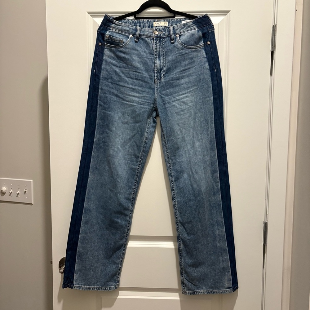 Oat New York Women's Boot Cut Jeans - Light and Dark Blue